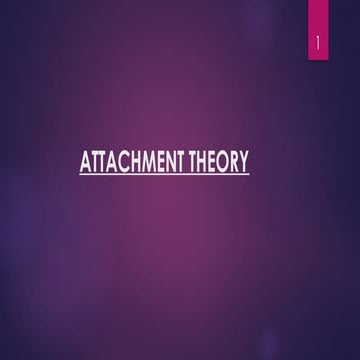 ATTACHMENT THEORY-recent advances dor exam