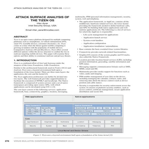 Attack surface analysis of Tizen devices