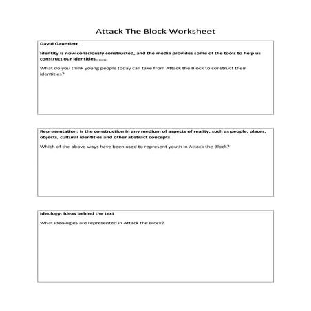 Attack the block worksheet