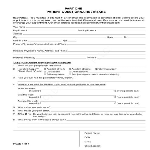 Dr. Attaman New Patient Intake Form | PDF