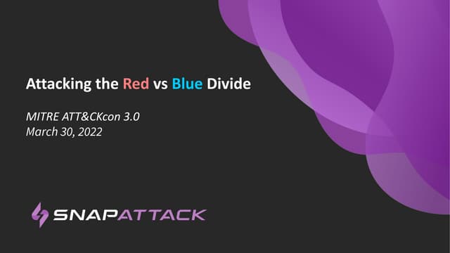 ATT&CKing the Red/Blue Divide