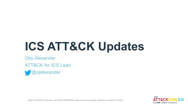 ATT&CK Updates- ATT&CK for ICS