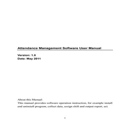 Attendance management software user manual v1.8 | PDF