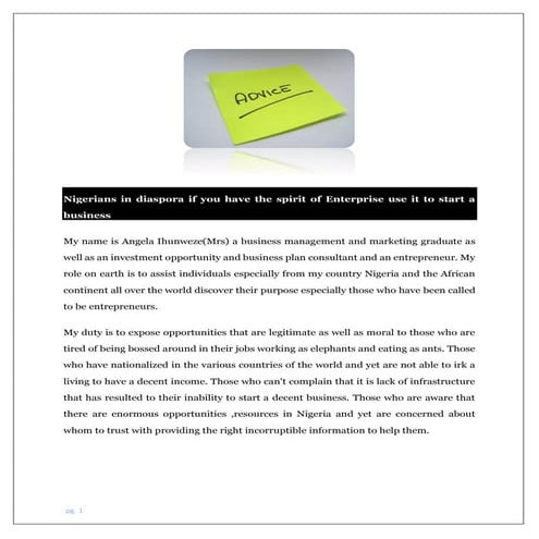 Attention all nigerians in diaspora