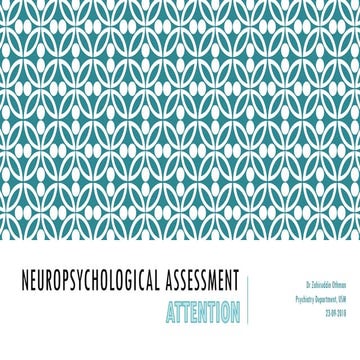 Neuropsychological Assessment of Attention