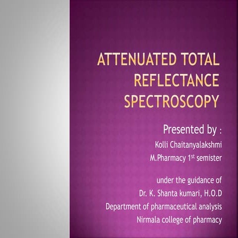 Attenuated total reflectance spectroscopy