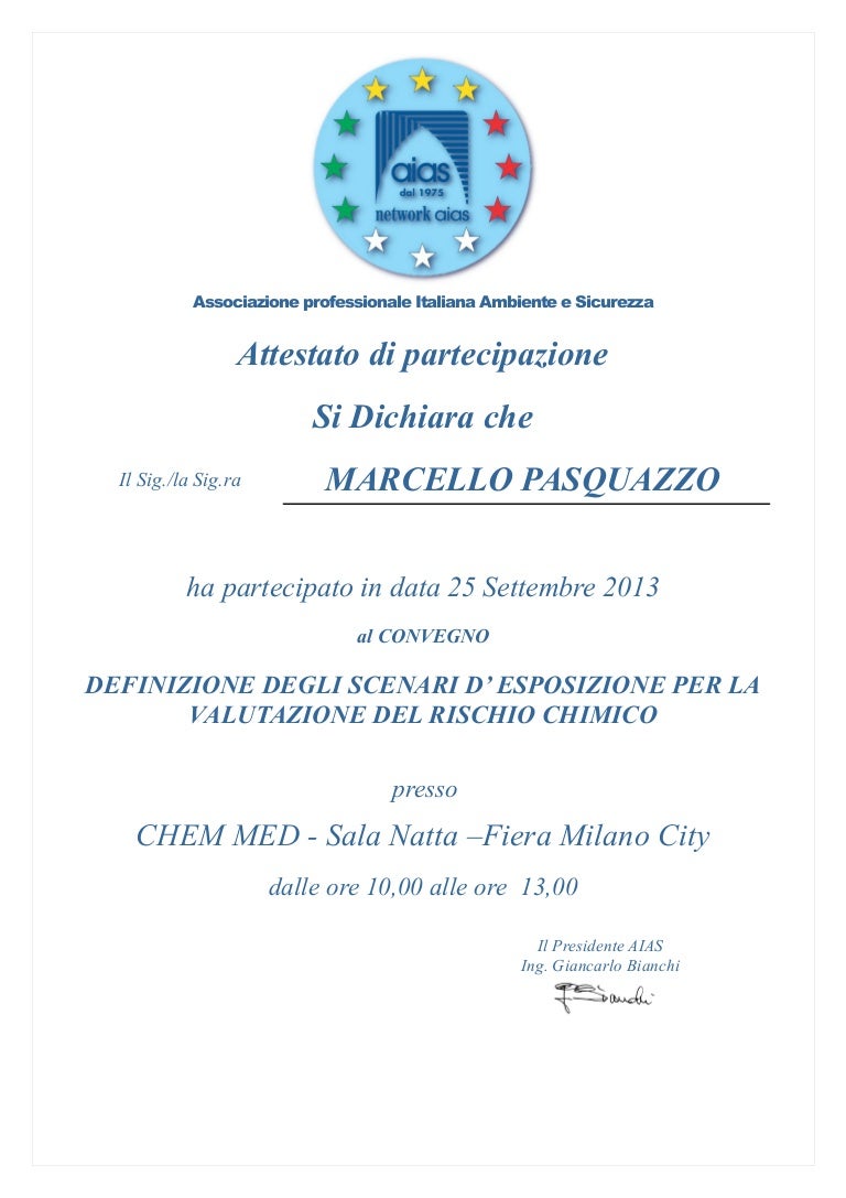 Attestato di partecipazione 1 Attestato di partecipazione 1