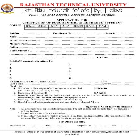 Attestion of document