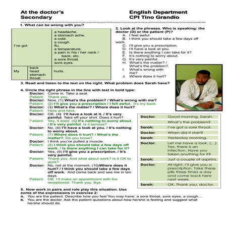 At the doctor's | PDF