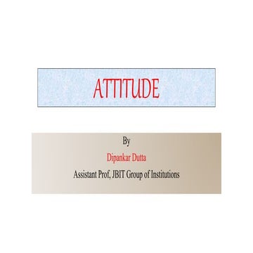 Attitude Organization behaviour
