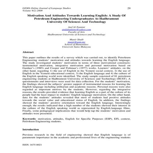 Iranian Medical Students’ Attitudes towards English Language Learning | PDF