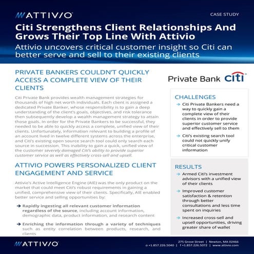 Attivio Customer Success Story - Citi