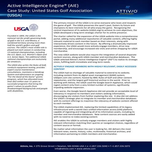 Attivio Customer Success Story - USGA