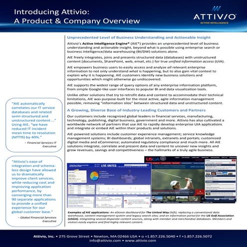 Attivio Product and Company Overview