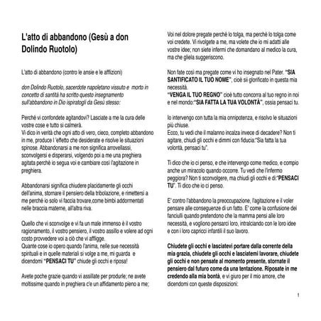 Atto Di Abbandono A Gesù