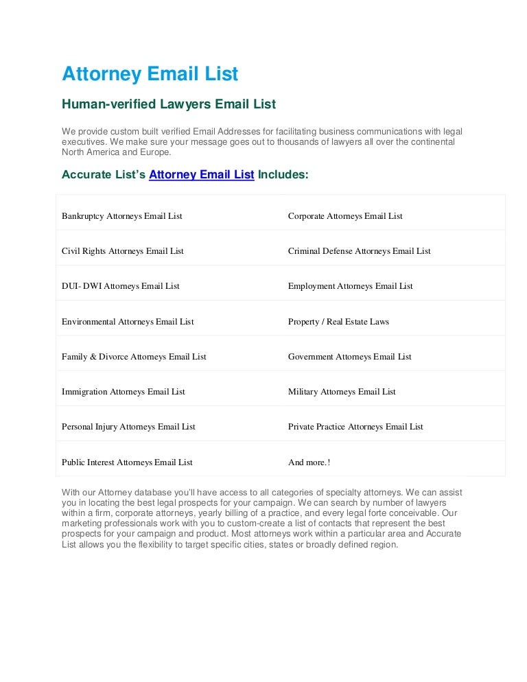 Humanverified Lawyers Email List Attorney Email List