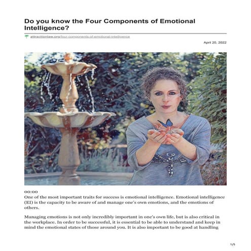 Do you know the Four Components of Emotional Intelligence | PDF