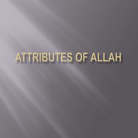Attributes of allah