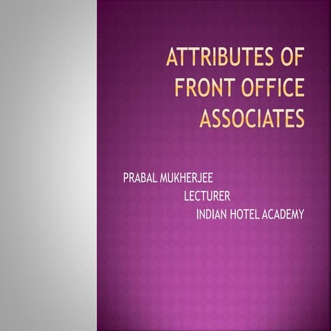 Attributes Of Front Office Associates