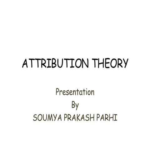Attribution Theory
