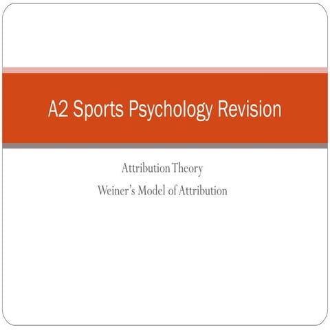 Attribution Theory revision