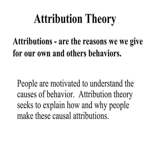 Attribution theory