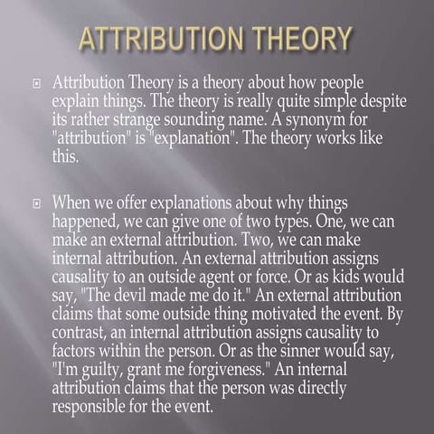 Attribution Theory