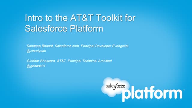 Intro to AT&T Toolkit for Salesforce Platform Webinar
