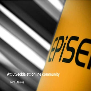Att Utveckla Ett Online Community
