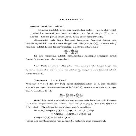 Aturan rantai 2 variable