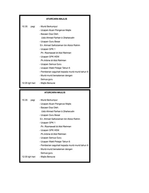 Tentatif program | DOCX