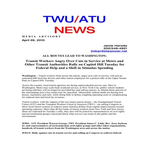 ALL ROUTES LEAD TO WASHINGTON