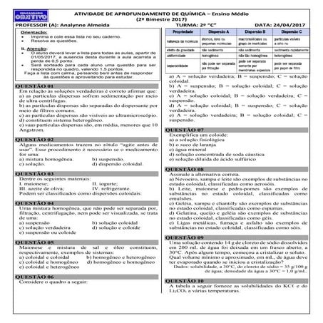 Atv   2º c (solubilidade e concentração)