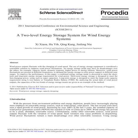 A two level energy storage system for wind energy systems | PDF