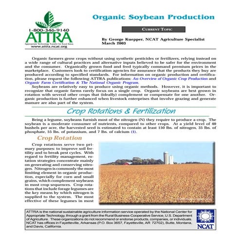 Organic Soybean Production