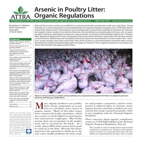 Arsenic in Poultry Litter: Organic Regulations
