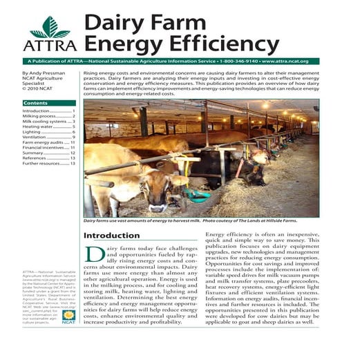 Dairy Farm Energy Efficiency | PDF