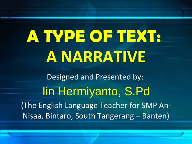 A Type Of Text Narrative
