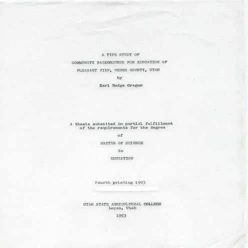 A Study of Pleasant View, Utah by Earl Budge Cragun