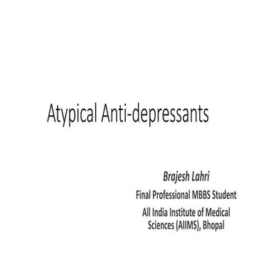 An overview of atypical anti depressants
