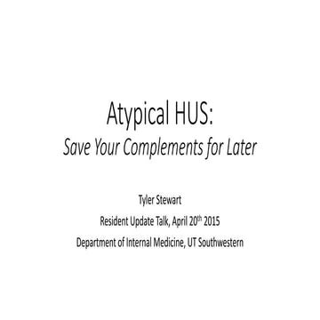 Atypical hus   