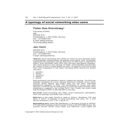 A typology of sns users