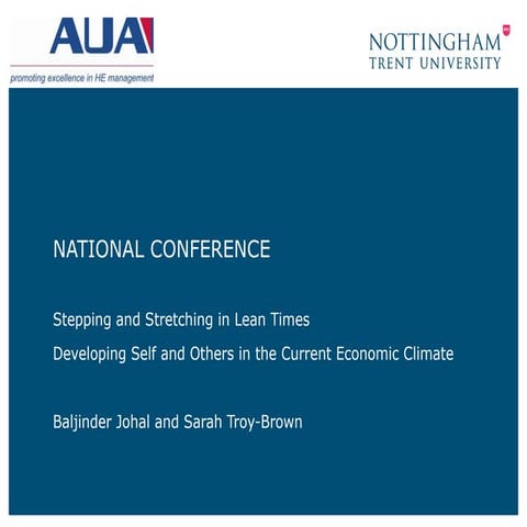 111 - Stepping and stretching in lean times: Developing self and others in th...