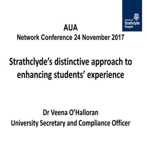 Strathclyde’s Distinctive Approach to Enhancing Students’ Experience