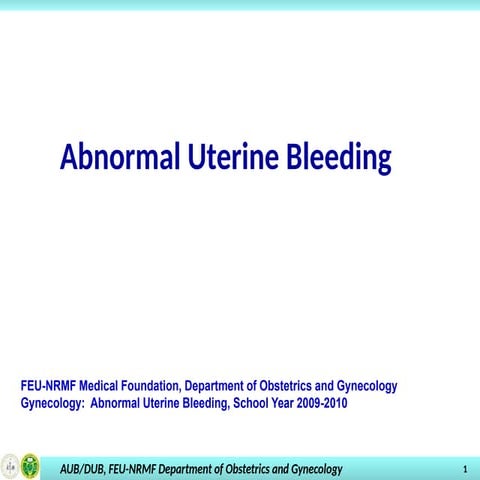 Abnormal Uterine bleeding PowerPoint presentation. PPTX | PPTX