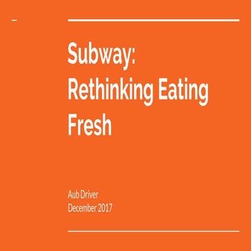 Strategic planning of subway | PPTX