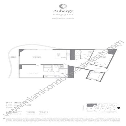 Auberge Residences Miami Floor Plans - Tower 1