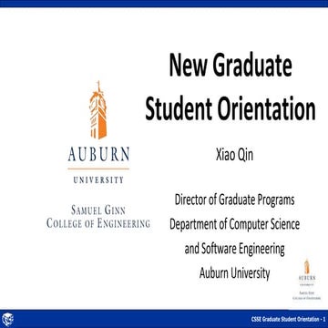 Auburn CSSE graduate student orientation