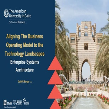 Aligning The Business Model to  Technology Landscapes Enterprise Systems Arch...