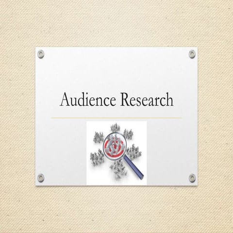 Audience Research Media A2